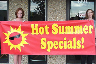 Banner made inHarahan for summer special